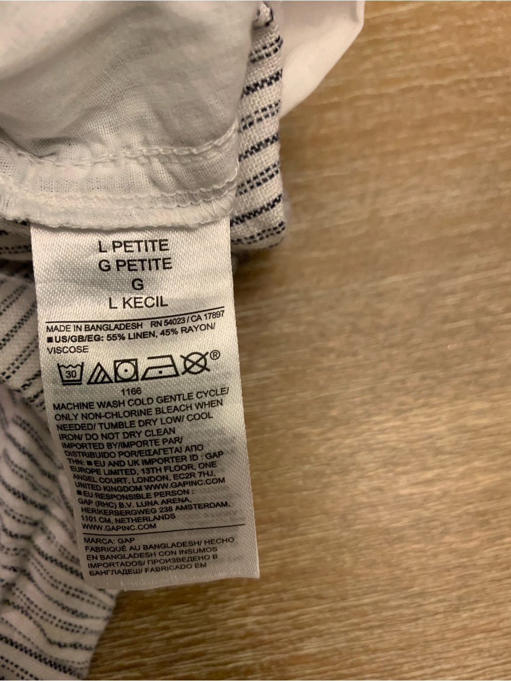GAP Women’s Wide Leg  Pull On  Petit Drawstring Pants in White & Navy - Picture 9 of 11